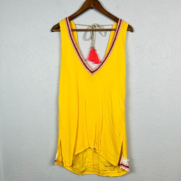 RI Resort V Neck Tunic Lace Trim Metallic Thread - M - Picture 5 of 6